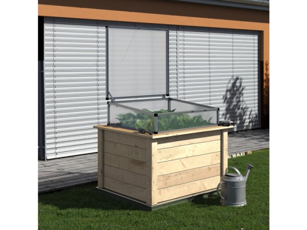 Premium Hochbeet "Woody" - 130cm | inkl. Frühbeetaufsatz im Set